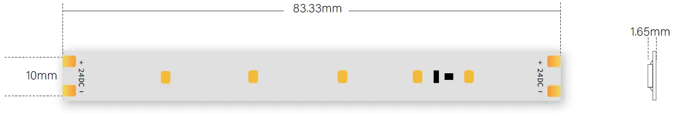 Taille de coupe des bandes de LED à courant constant