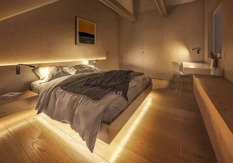 Fita flexível LED utilizada em quartos de dormir