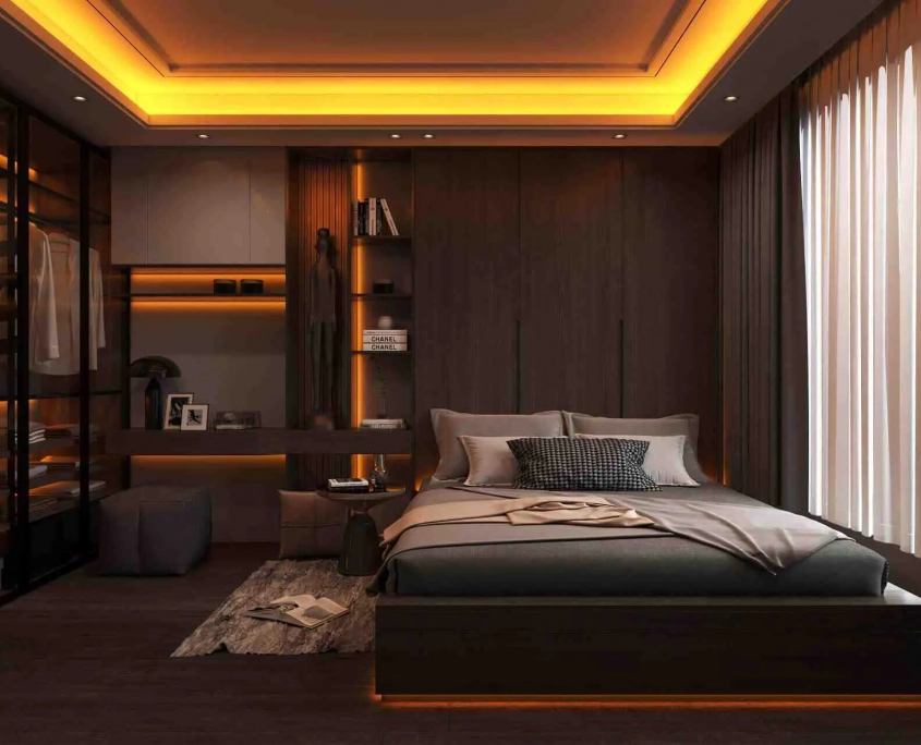 LED flexibele strip in slaapkamer