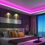 LED flexible strip in bedroom ceiling