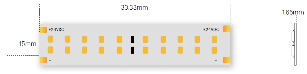 Dimensione di taglio della striscia luminosa flessibile a LED