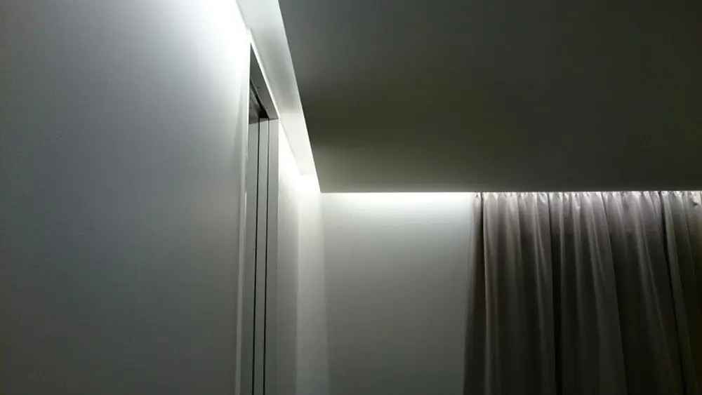 LED flexible strips under window cornice