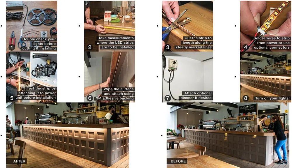LED-stripverlichting installatieprocedures