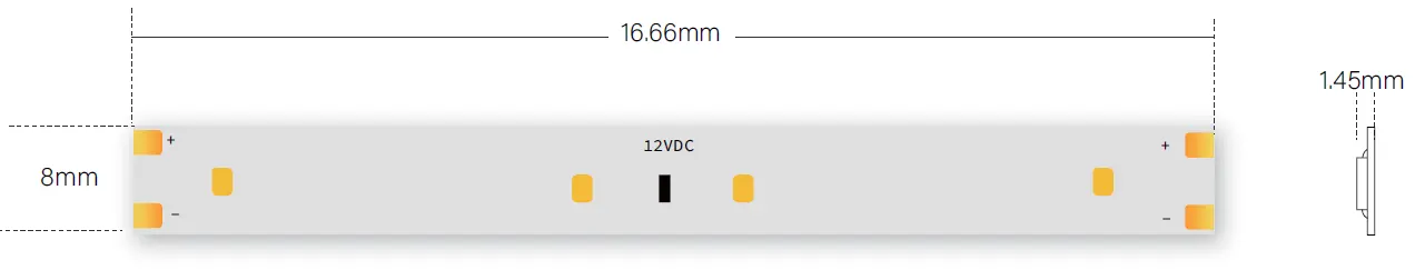 tamanho de corte da fita LED flexível