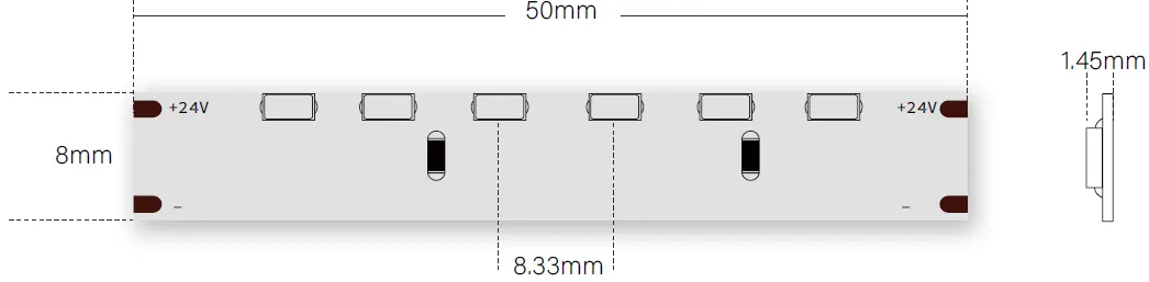 cutting size 24V Side Emitting LED Strip Light