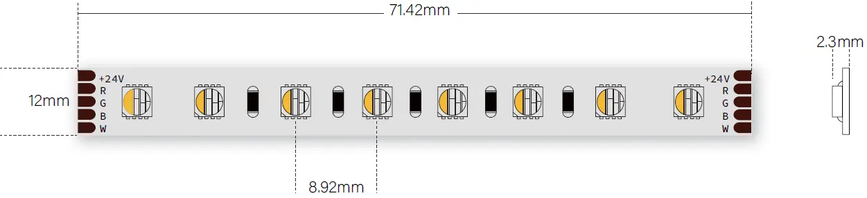 Taglio della striscia LED RGBW 4 in 1