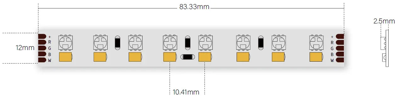 Taglio del nastro flessibile LED RGBW