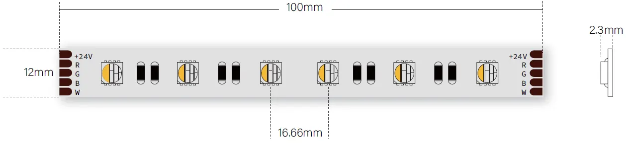 カットサイズRGBW LEDストリップライト