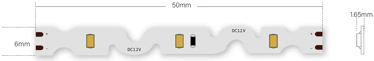 Fita flexível LED em forma de S de tamanho de corte