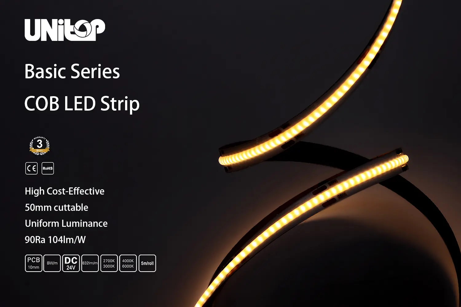 COB LED Strip-320-10mm-5m