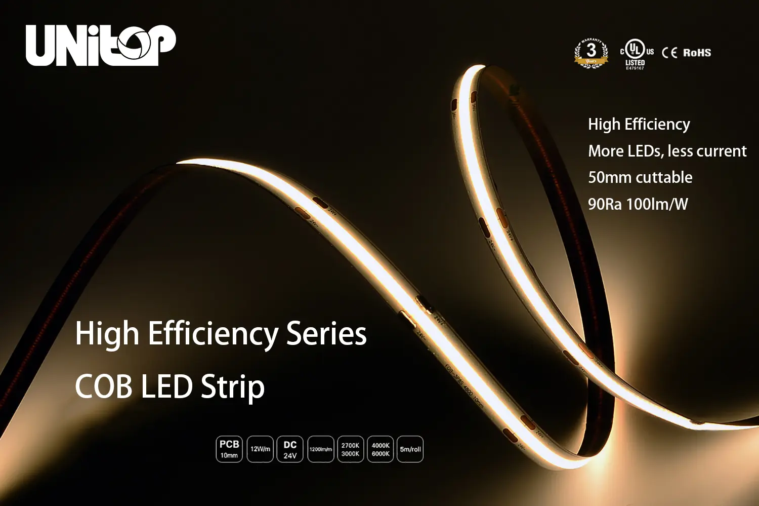 COB LED Strip-480-10mm-5m