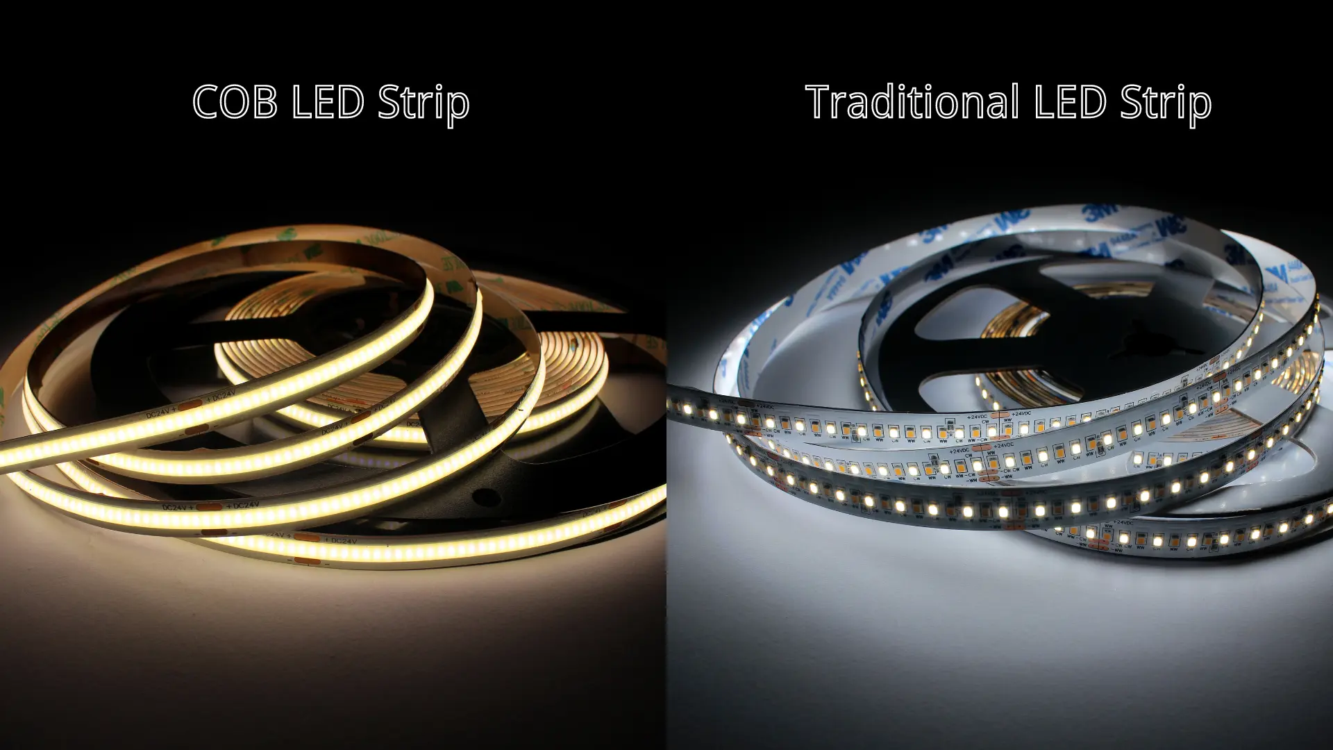 COB LED-strip VS traditionel LED-strip