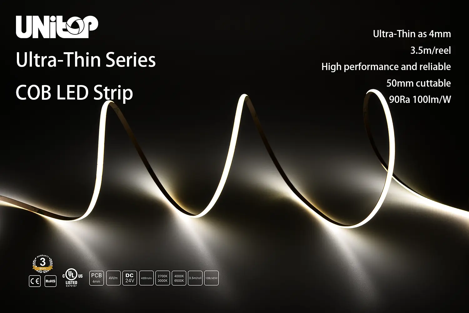 COB LED Strip ultra-thin-480-4mm-3.5m