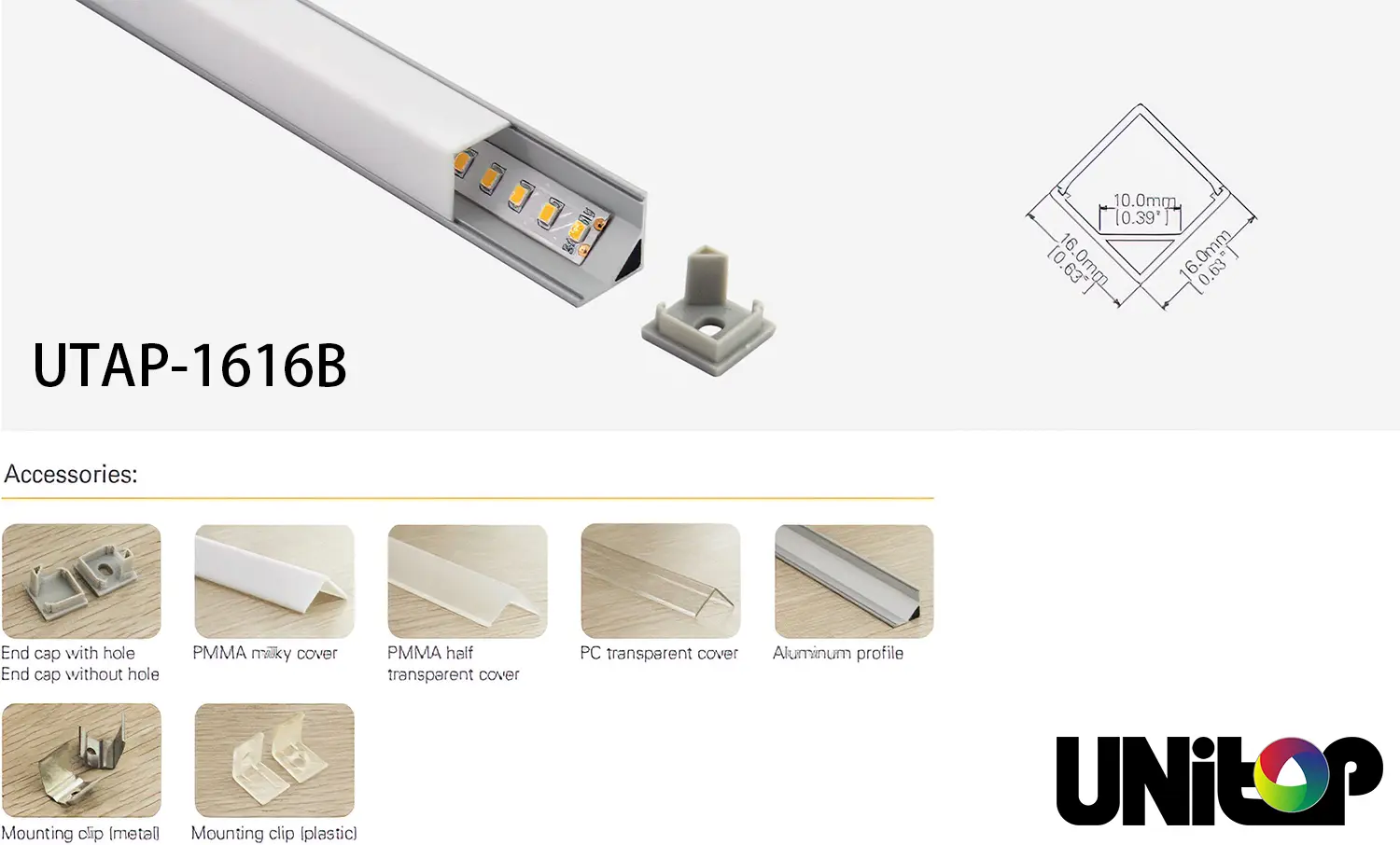 UTAP-1616B Perfil de aluminio