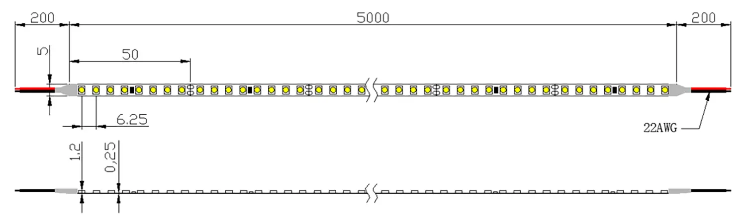 Dimensione Striscia LED ad alta densità UTFS-HD2835-160-2405