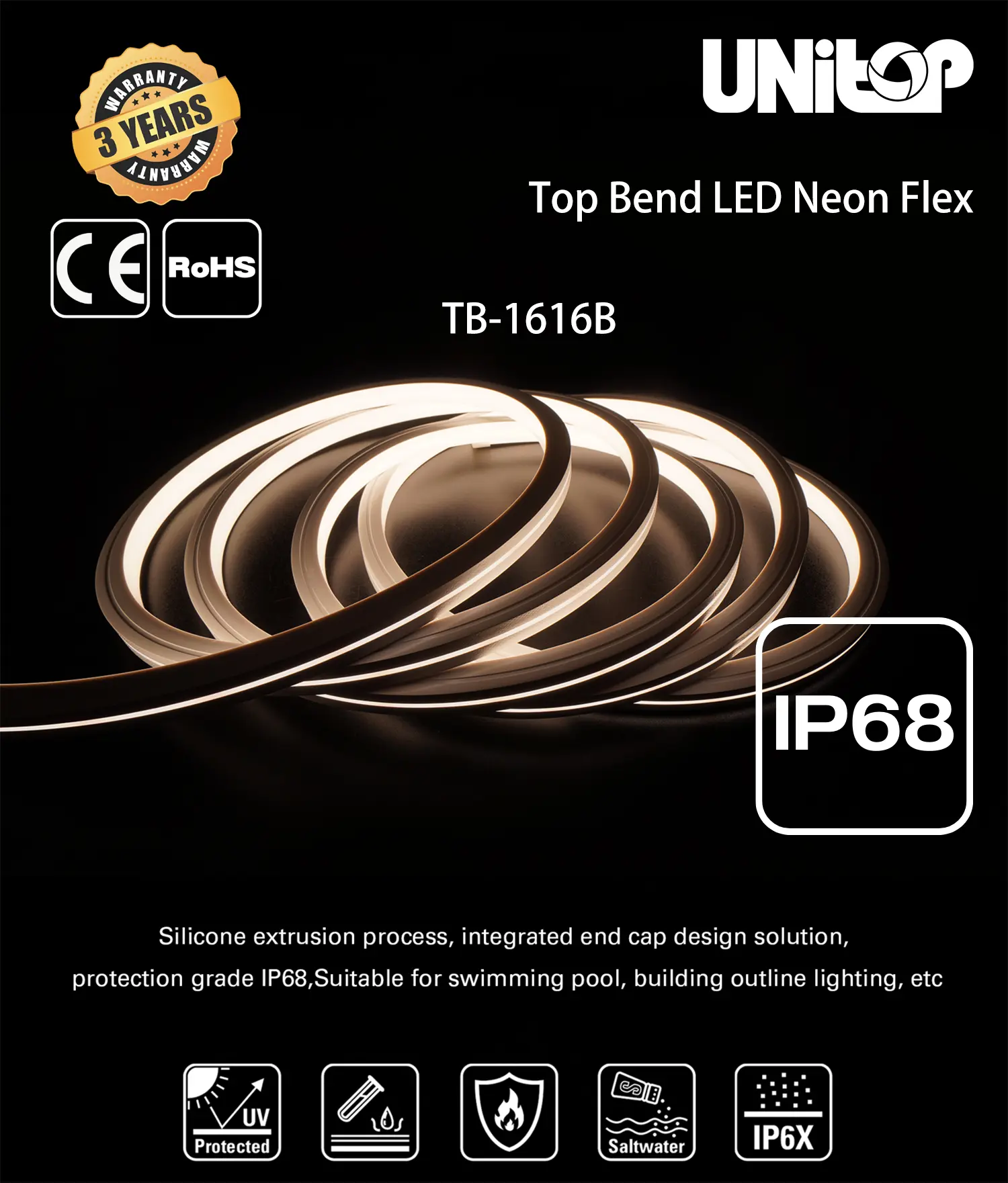 TB1616 Coude supérieur LED Néon Flex