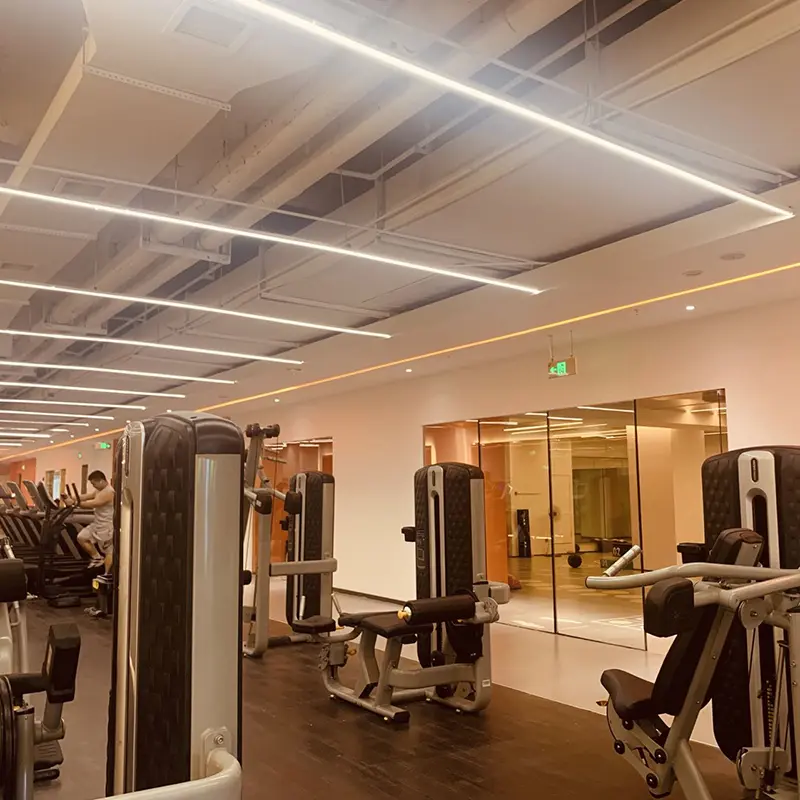 LED-strips i belysningen i fitnesscentret