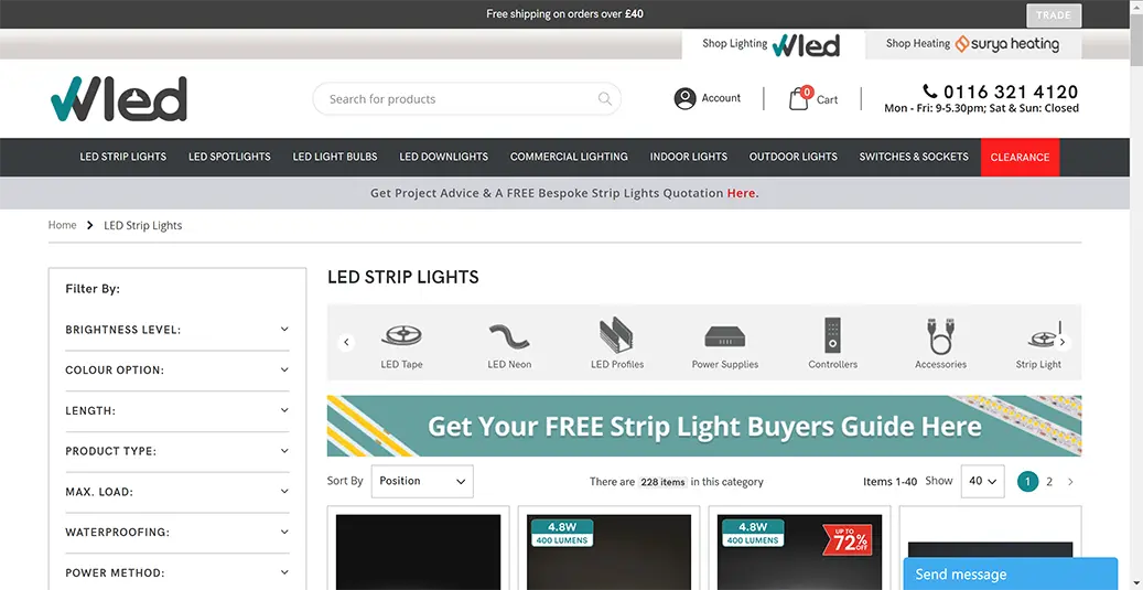 1. Luzes de LED de venda por atacado