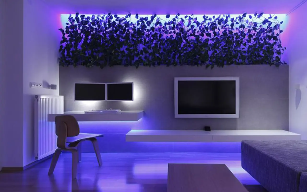 LED strip bedroom plant