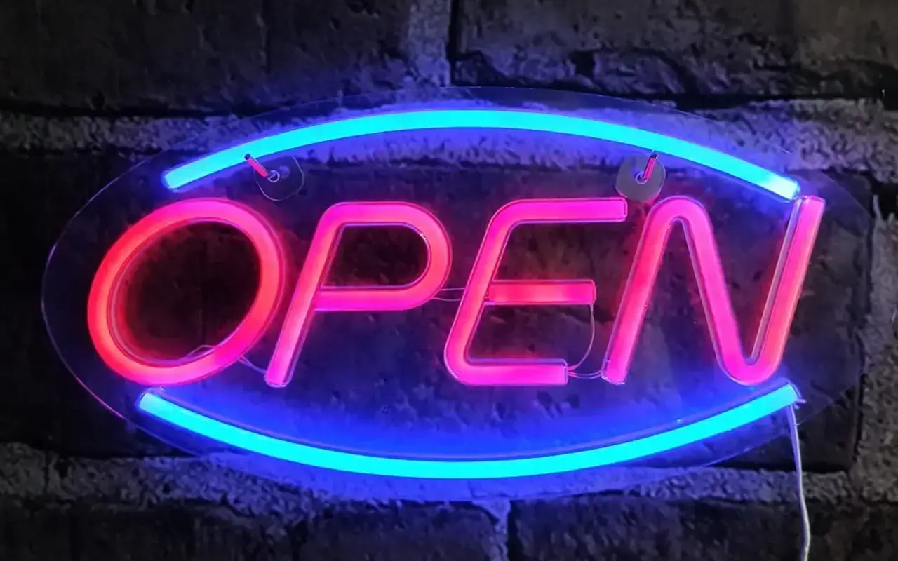 Neon bord openen
