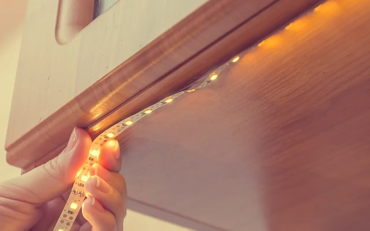 LED strips under counter