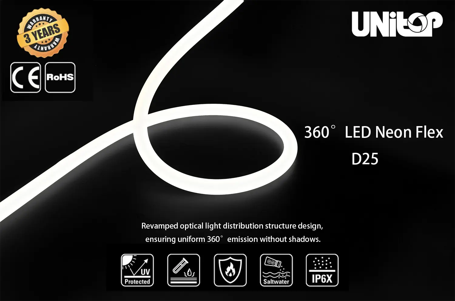 UTNF-360D25 360° LED Neon Flex
