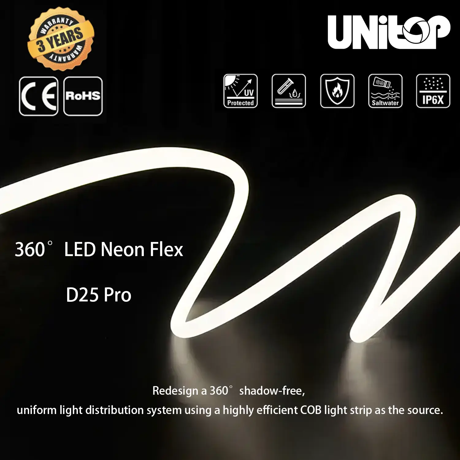 UTNF-CV360D25 Pro 360° LED Neon Flex-funktion