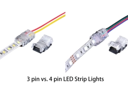 Fita LED de 3 pinos vs 4 pinos
