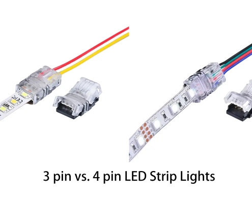 Fita LED de 3 pinos vs 4 pinos