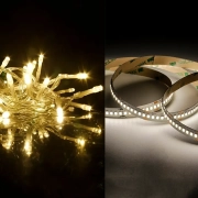 Luces de hadas frente a tiras de LED