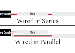 Collegamento delle strisce LED in "serie" o in "parallelo".