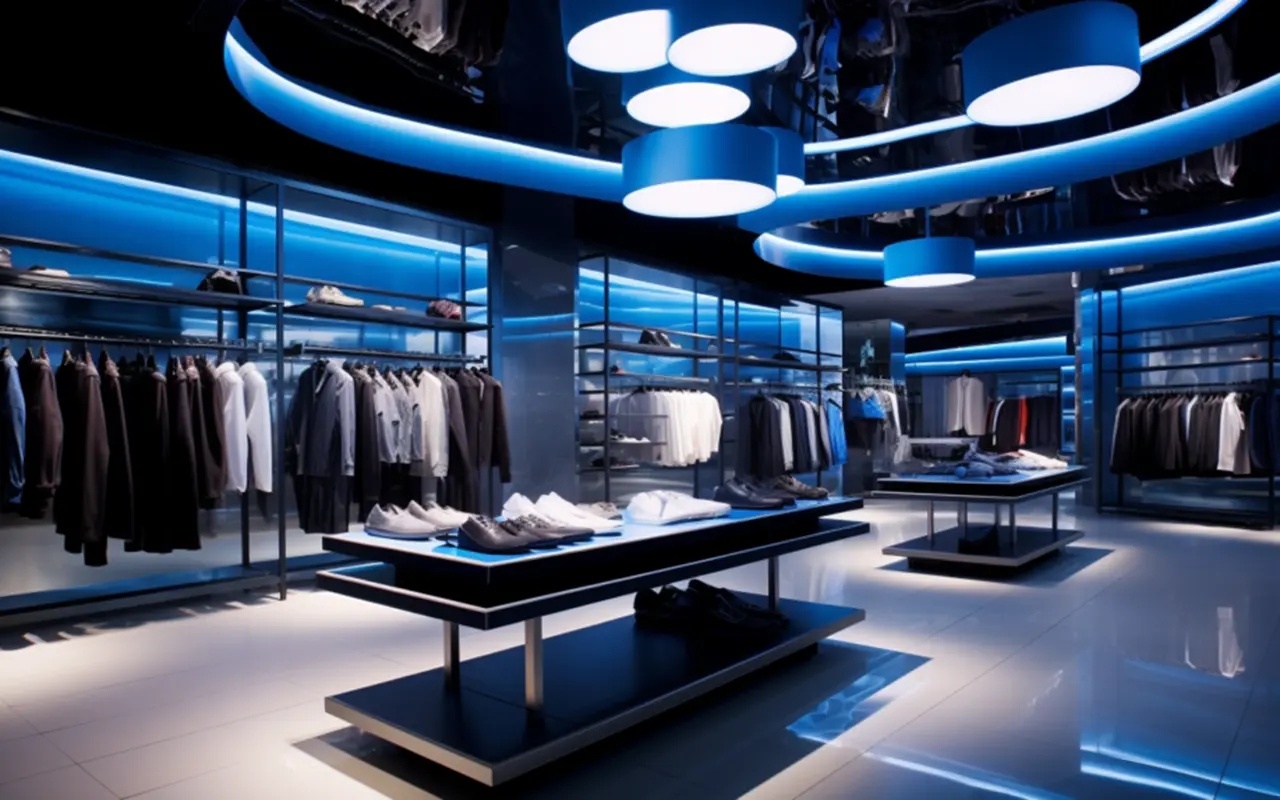 Spotlights in a retail store